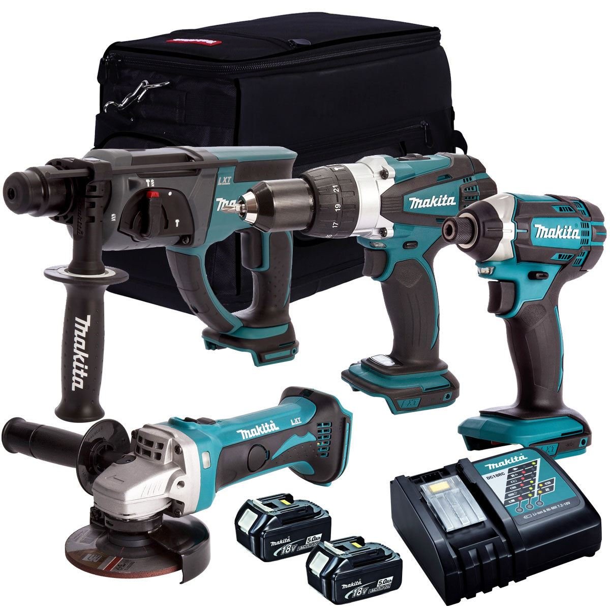 18V Cordless 4-Piece Tool Kit with 2 x 5.0Ah Batteries and 21 Torque Settings