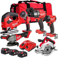18V Cordless 6-Piece Tool Kit with 3 x 5.0Ah Batteries and 1200W Grinder
