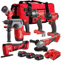 18V Cordless 6-Piece Tool Kit with 3 x 5.0Ah Batteries and Hammer Drill and Multi-Tool
