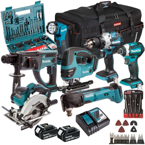 18V Cordless 7-Piece Tool Kit with 2 x 5.0Ah Batteries and Circular Saw