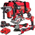 18V Cordless 7-Piece Tool Kit with 3 x 5.0Ah Batteries and Wheeled Carry Bag
