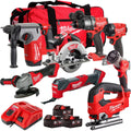 18V Cordless 8-Piece Tool Kit with 3 x 5.0Ah Batteries and Jigsaw