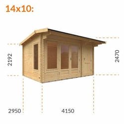 44mm Timber Garden Log Cabin with Side Storage - image 7