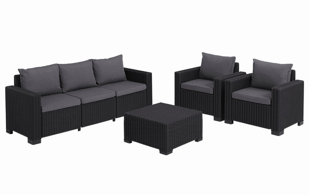 5 Seater Recycled Plastic Outdoor Lounge Set - Grey