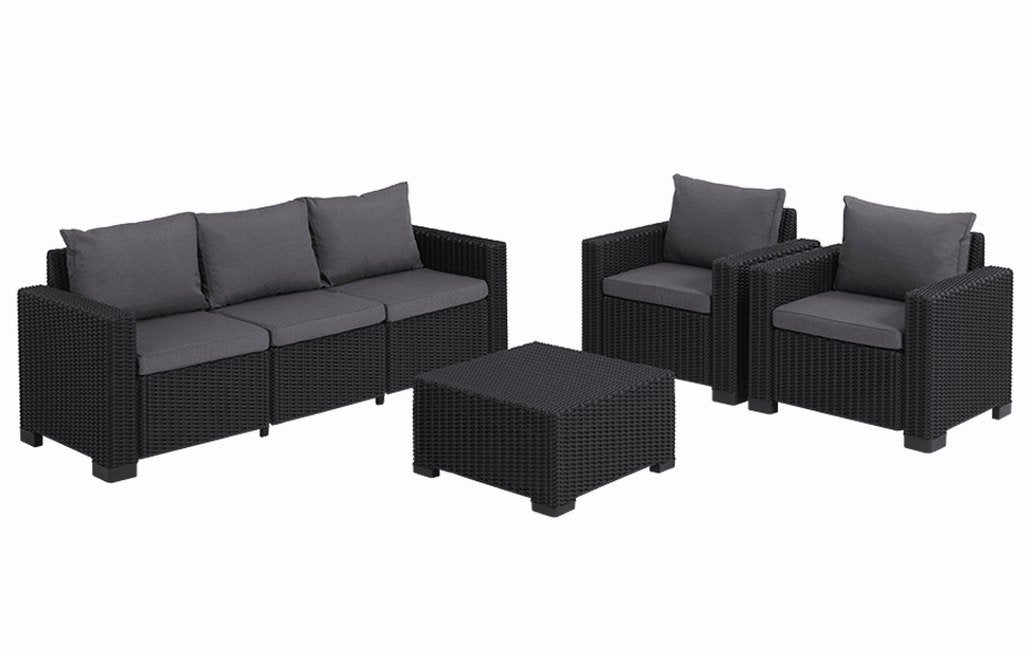 5 Seater Recycled Plastic Outdoor Lounge Set - Grey