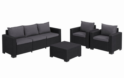 5 Seater Recycled Plastic Outdoor Lounge Set - Grey