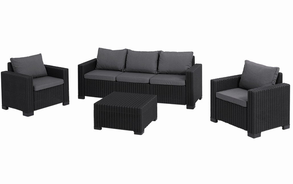5 Seater Recycled Plastic Outdoor Lounge Set - Grey - view 5