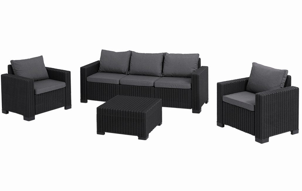 5 Seater Recycled Plastic Outdoor Lounge Set - Grey - view 5