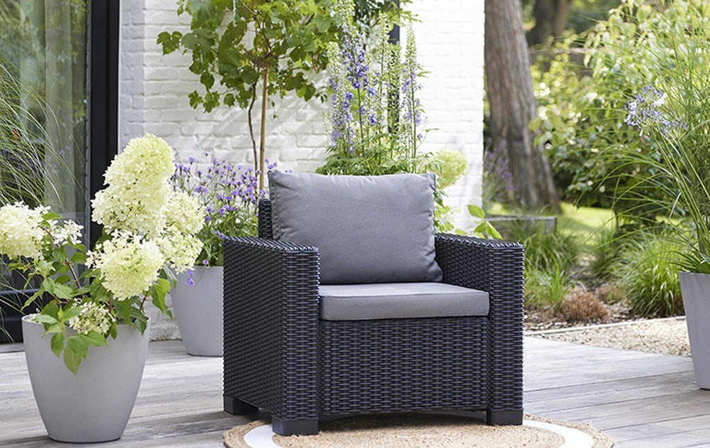 5 Seater Recycled Plastic Outdoor Lounge Set - Grey - view 7
