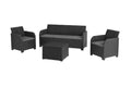 5 Seater Rattan-Effect Outdoor Lounge Set - Grey