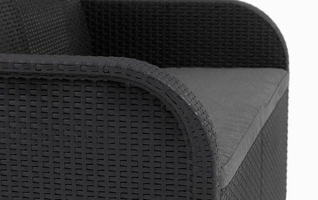 5 Seater Rattan-Effect Outdoor Lounge Set - Grey - view 7