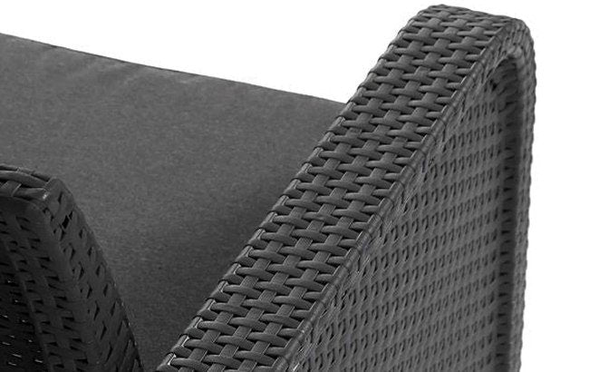 5 Seater Rattan-Effect Outdoor Lounge Set - Grey - view 8