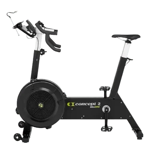 Air resistance indoor cycle ergometer with performance monitor