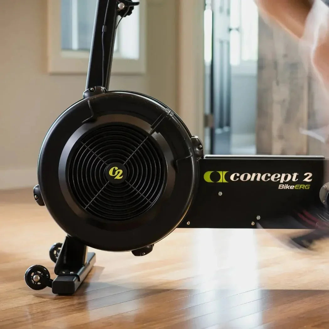 Air resistance indoor cycle ergometer with performance monitor - view 4