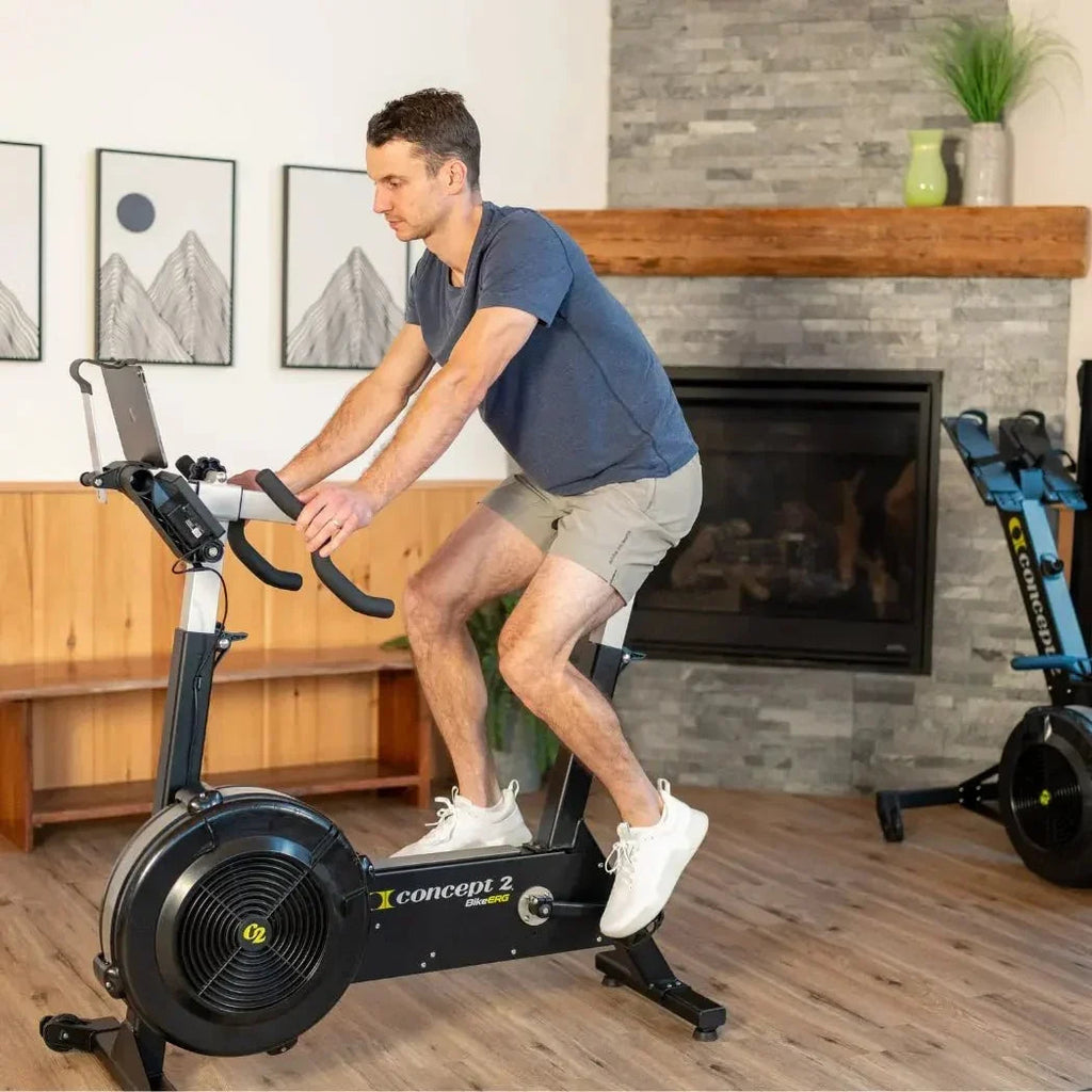 Air resistance indoor cycle ergometer with performance monitor - view 6