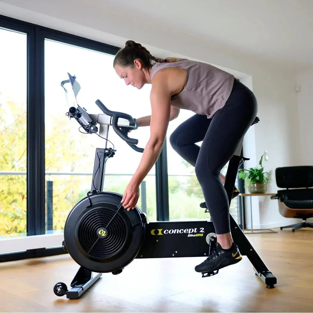 Air resistance indoor cycle ergometer with performance monitor - view 8