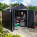 Apex Roof Polypropylene Garden Shed 2.4 x 1.9 m (8 x 6 ft) - Dark Grey - image 1