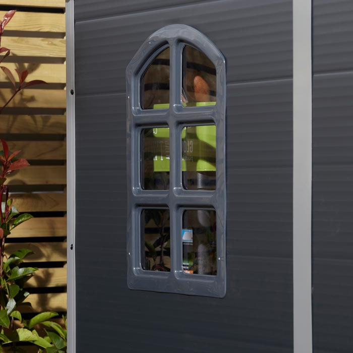 Apex Roof Polypropylene Garden Shed 2.4 x 1.9 m (8 x 6 ft) - Dark Grey - image 7