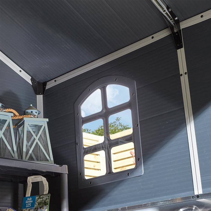 Apex Roof Polypropylene Garden Shed 2.4 x 1.9 m (8 x 6 ft) - Dark Grey - image 8