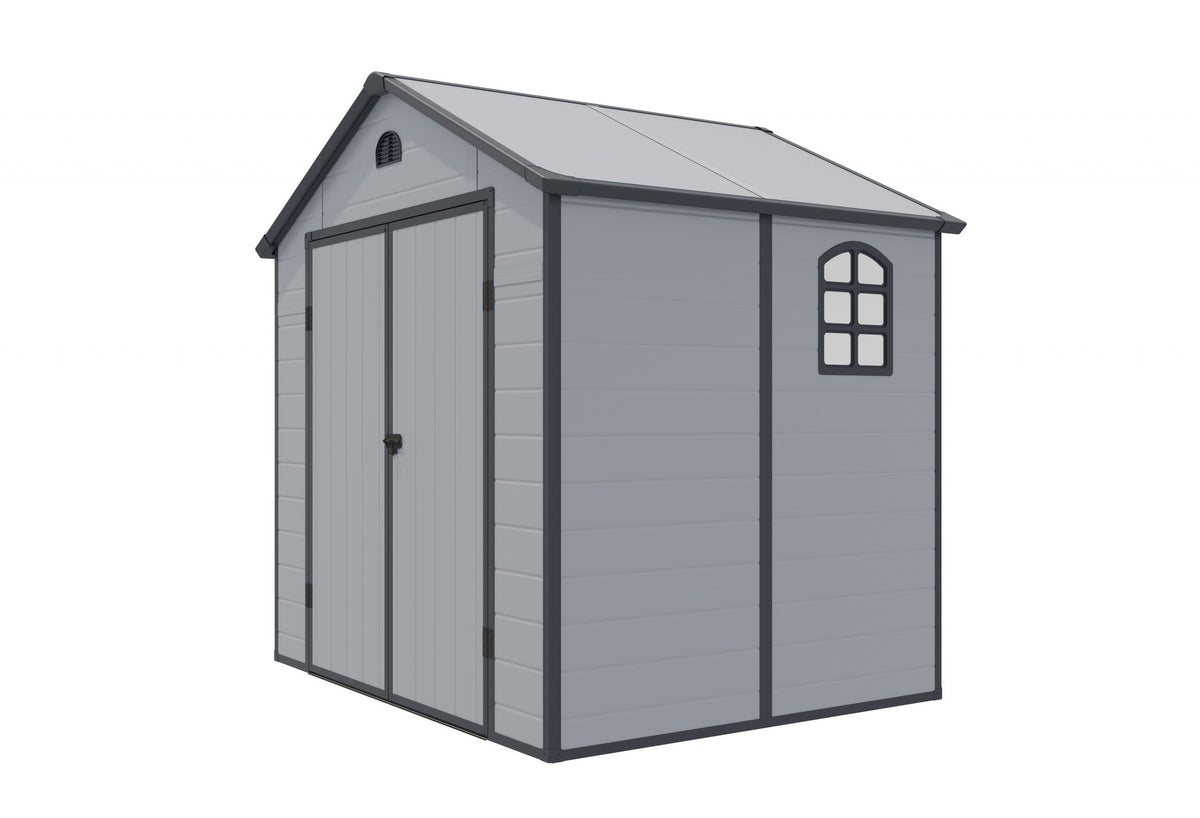 Apex Roof Polypropylene Garden Shed 2.4 x 1.9 m (8 x 6 ft) - Light Grey - image 4