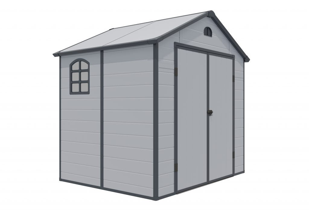 Apex Roof Polypropylene Garden Shed 2.4 x 1.9 m (8 x 6 ft) - Light Grey - image 5