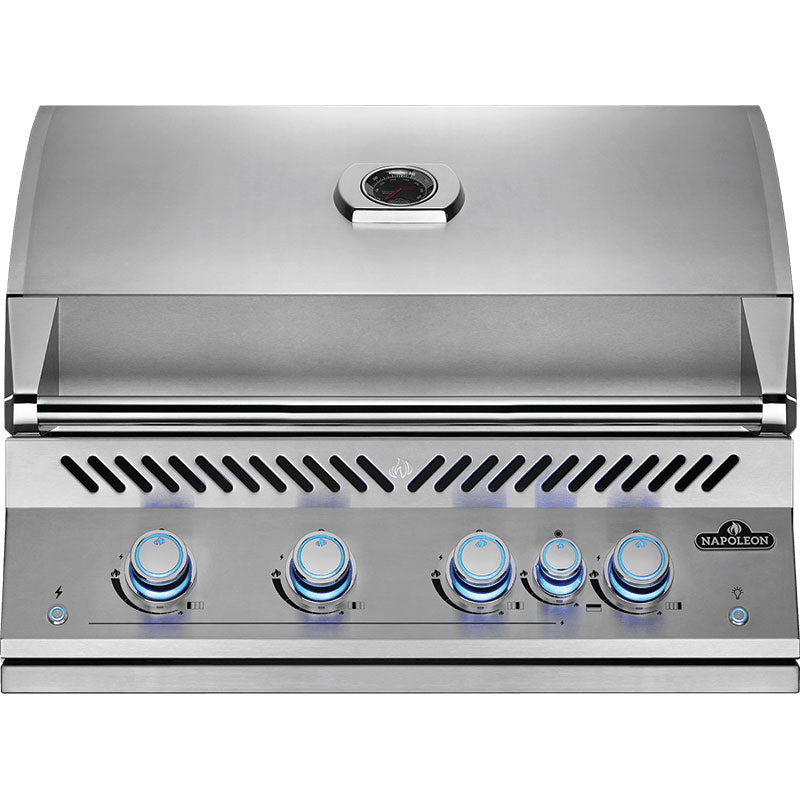 Built-in gas barbecue 81 cm with rear infrared rotisserie burner