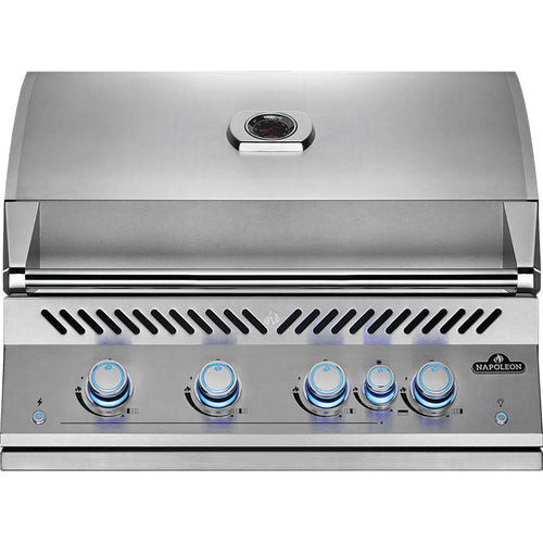 Built-in gas barbecue 81 cm with rear infrared rotisserie burner