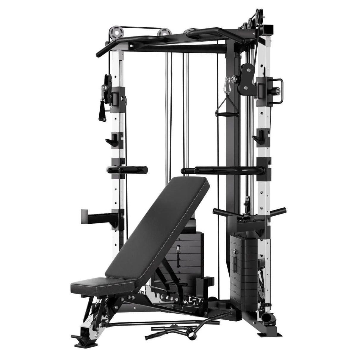 Cable crossover machine with 177 kg weight stacks, pull-up bar and dip station - view 6