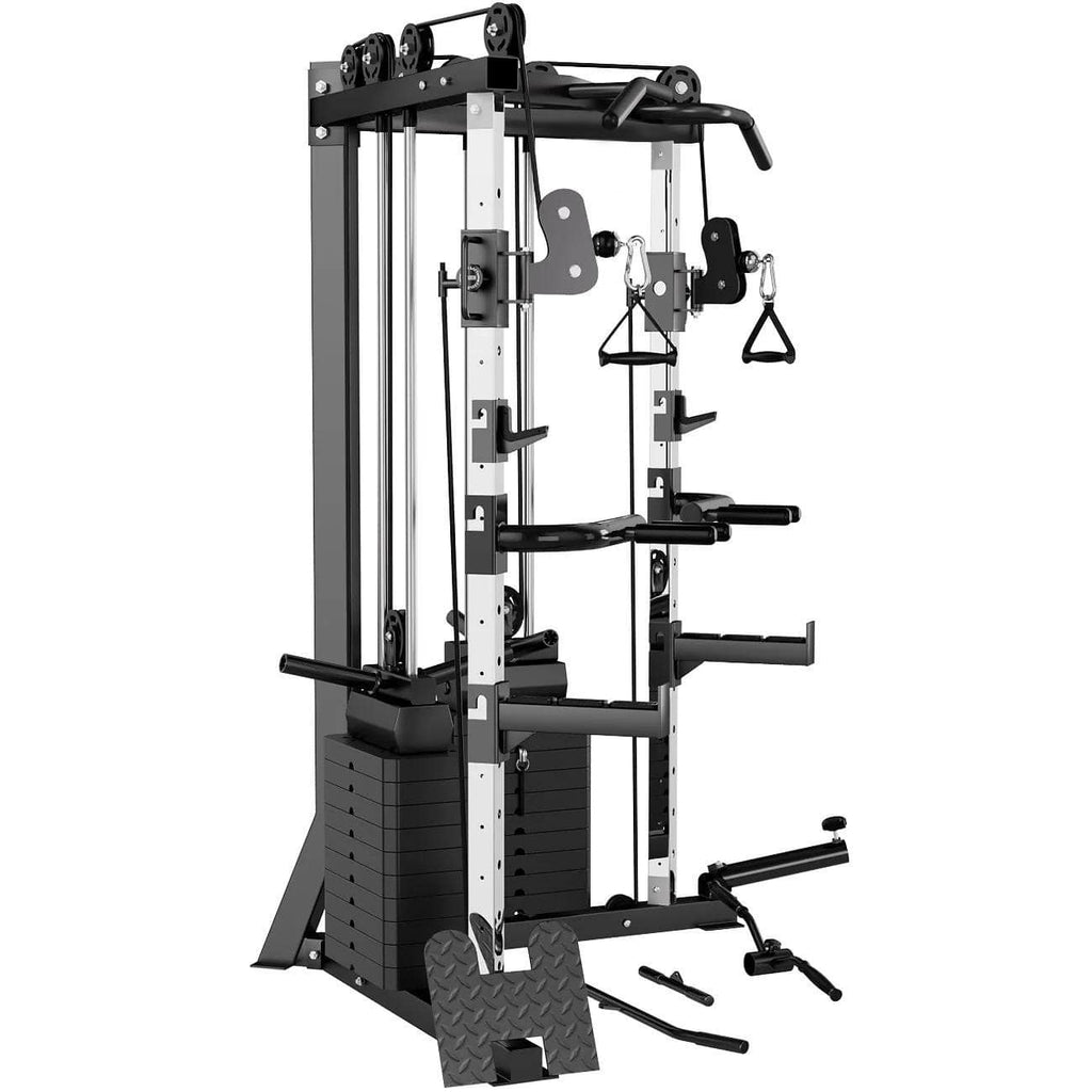 Cable crossover machine with 177 kg weight stacks, pull-up bar and dip station - view 7