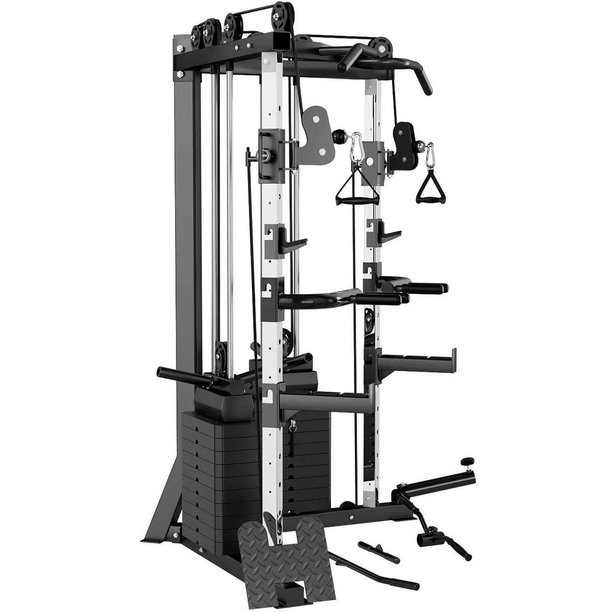 Cable crossover machine with 177 kg weight stacks, pull-up bar and dip station - view 7
