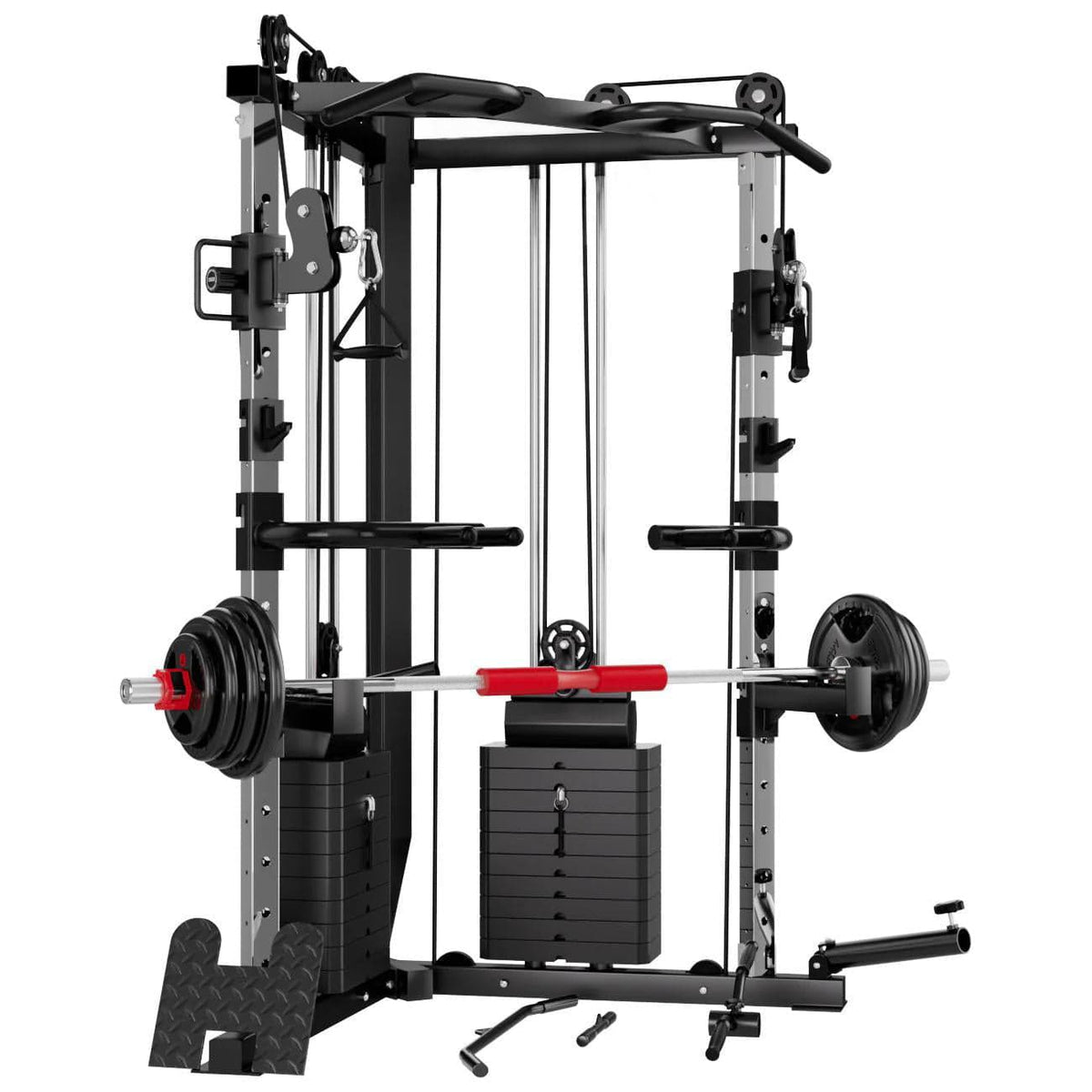 Cable crossover machine with 177 kg weight stacks, pull-up bar and dip station - view 9