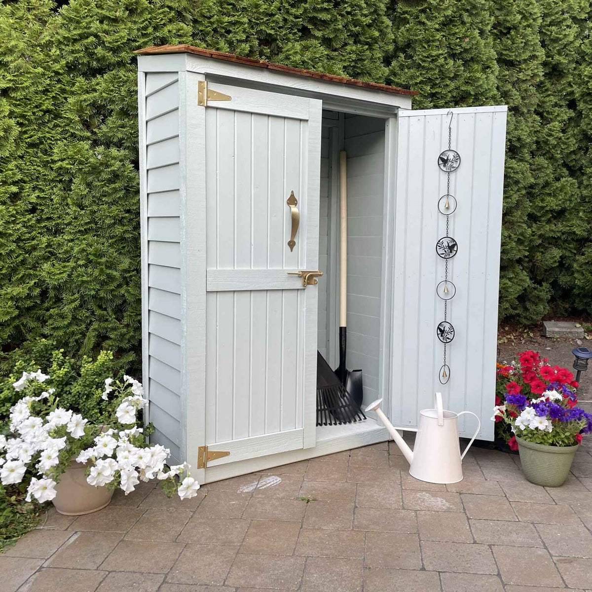 Cedar Wood Garden Storage Chalet 4 x 2 ft with Shingled Roof - image 18