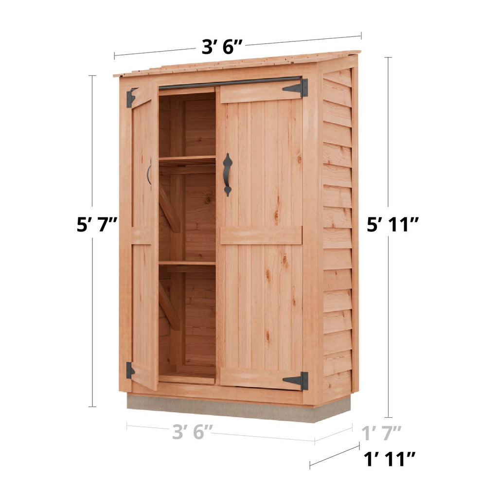 Cedar Wood Garden Storage Chalet 4 x 2 ft with Shingled Roof - image 20