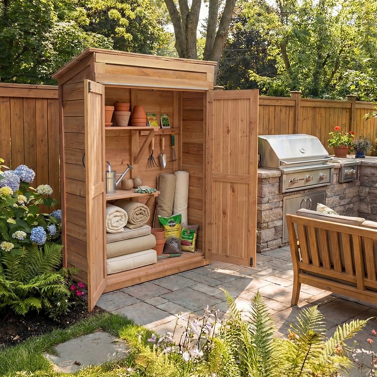 Cedar Wood Garden Storage Chalet 4 x 2 ft with Shingled Roof - view 22