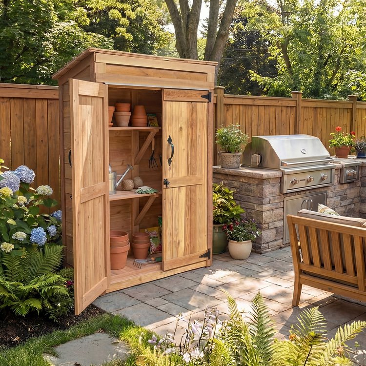 Cedar Wood Garden Storage Chalet 4 x 2 ft with Shingled Roof - view 23