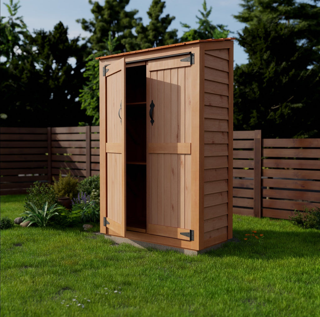 Cedar Wood Garden Storage Chalet 4 x 2 ft with Shingled Roof - image 4