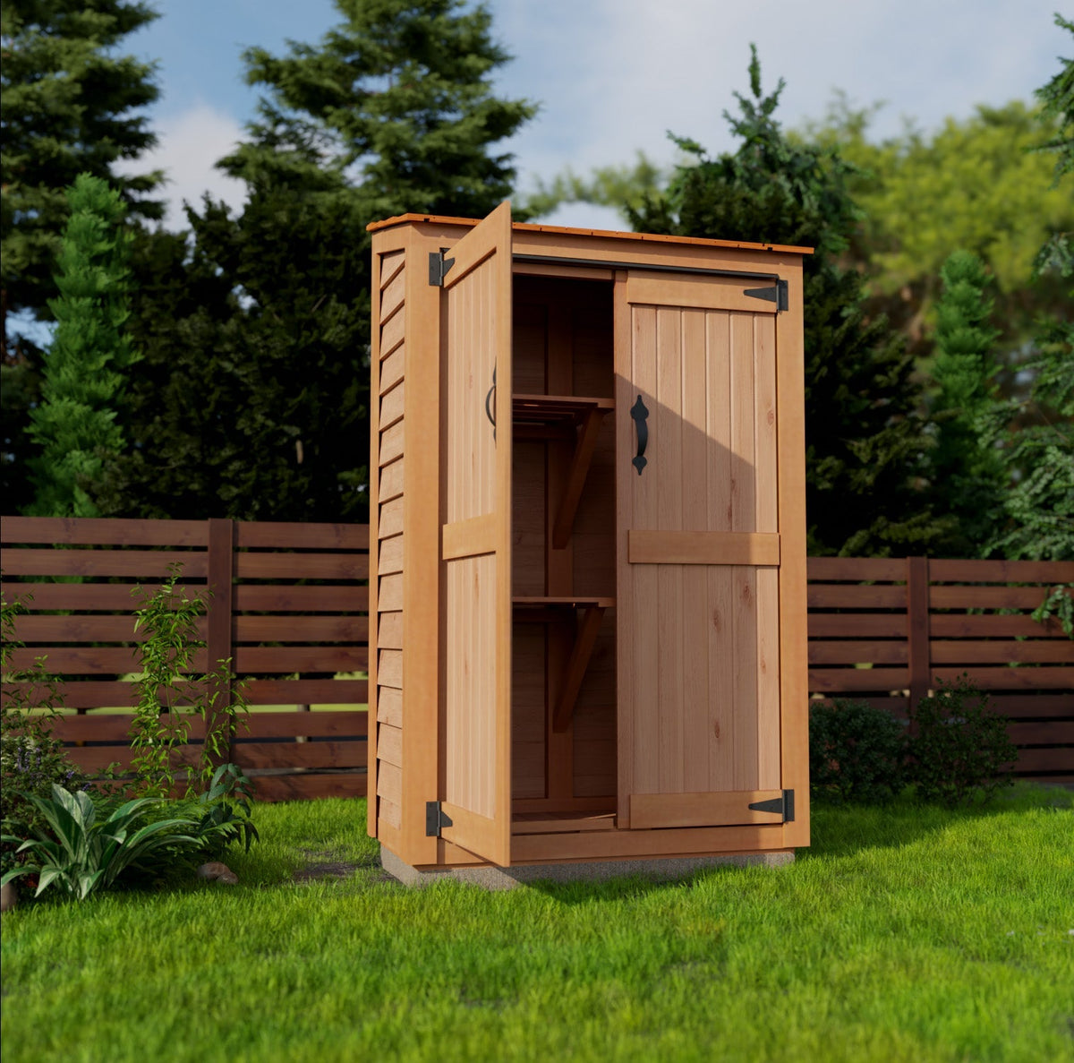 Cedar Wood Garden Storage Chalet 4 x 2 ft with Shingled Roof - image 5