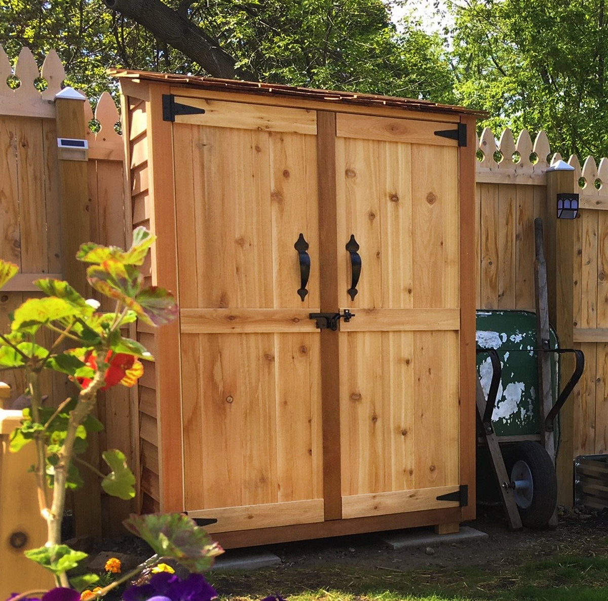 Cedar Wood Garden Storage Chalet 4 x 2 ft with Shingled Roof - image 7