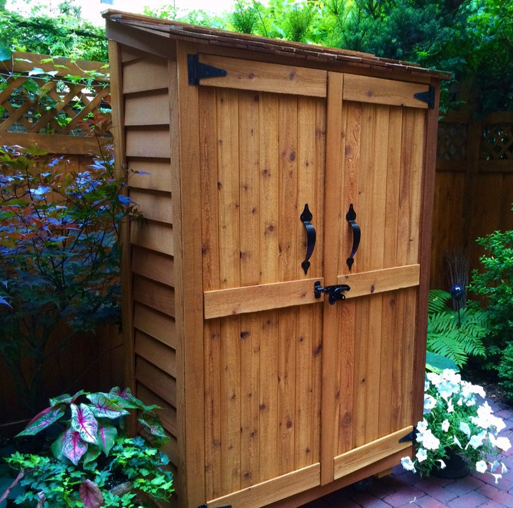 Cedar Wood Garden Storage Chalet 4 x 2 ft with Shingled Roof - image 9