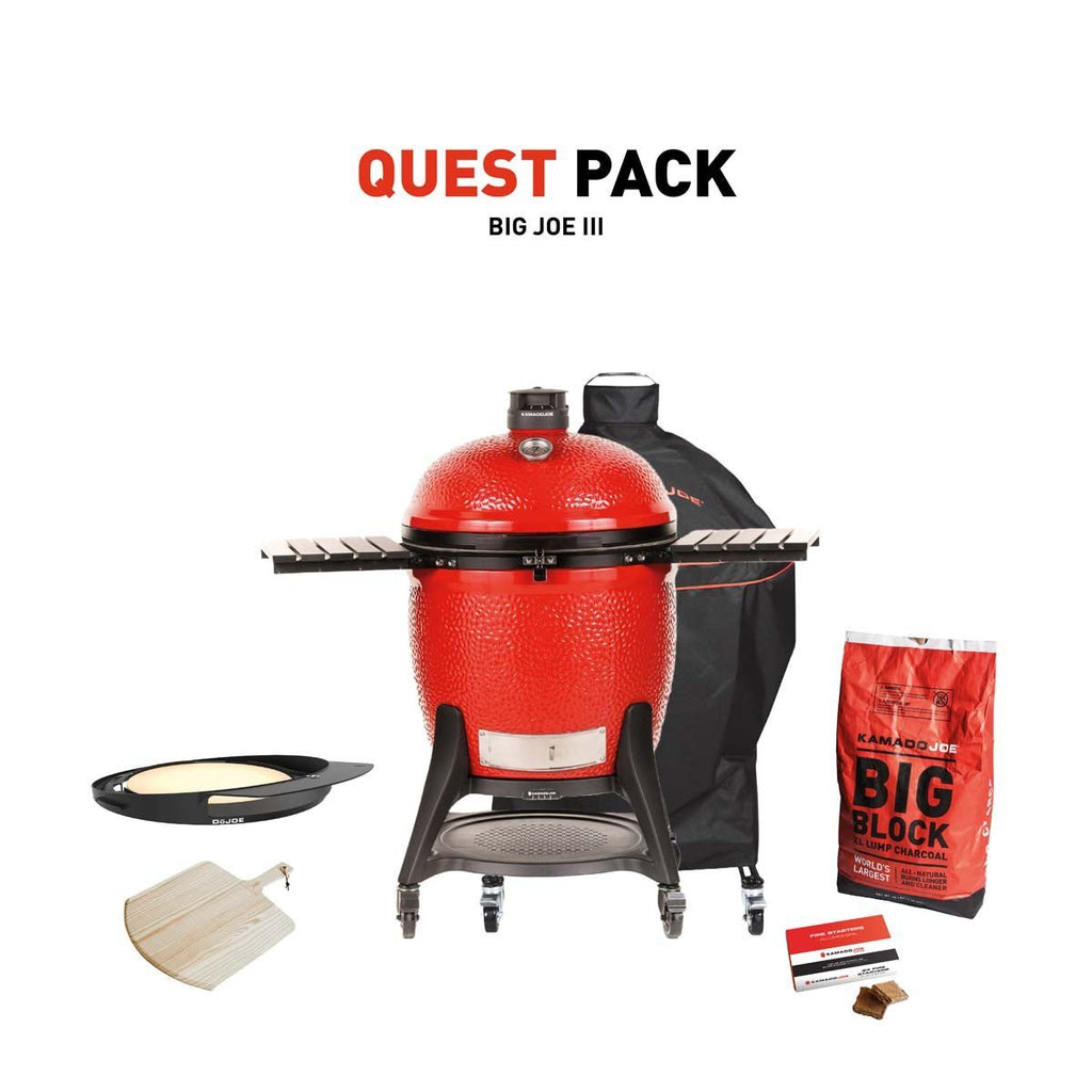 Ceramic Kamado Charcoal BBQ 61 cm with Cart and Pizza Oven Insert Pack - image 1