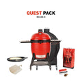 Ceramic Kamado Charcoal BBQ 61 cm with Cart and Pizza Oven Insert Pack - image 1