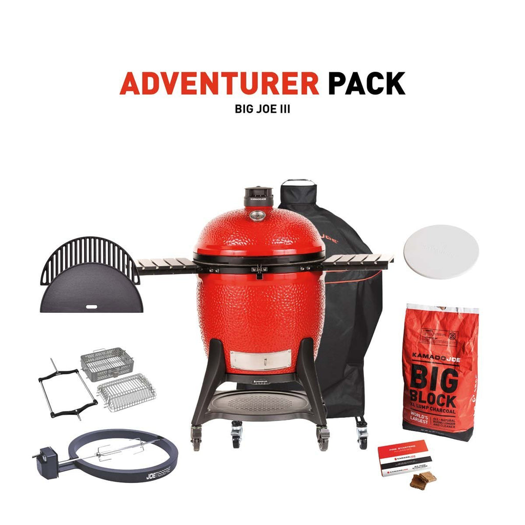 Ceramic Kamado Charcoal BBQ 61 cm with Cart and Rotisserie Accessory Pack - image 1
