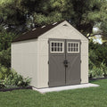 Classic Resin Garden Shed 8 x 10 ft - Two Corner Shelves and Six Roof Windows - image 1