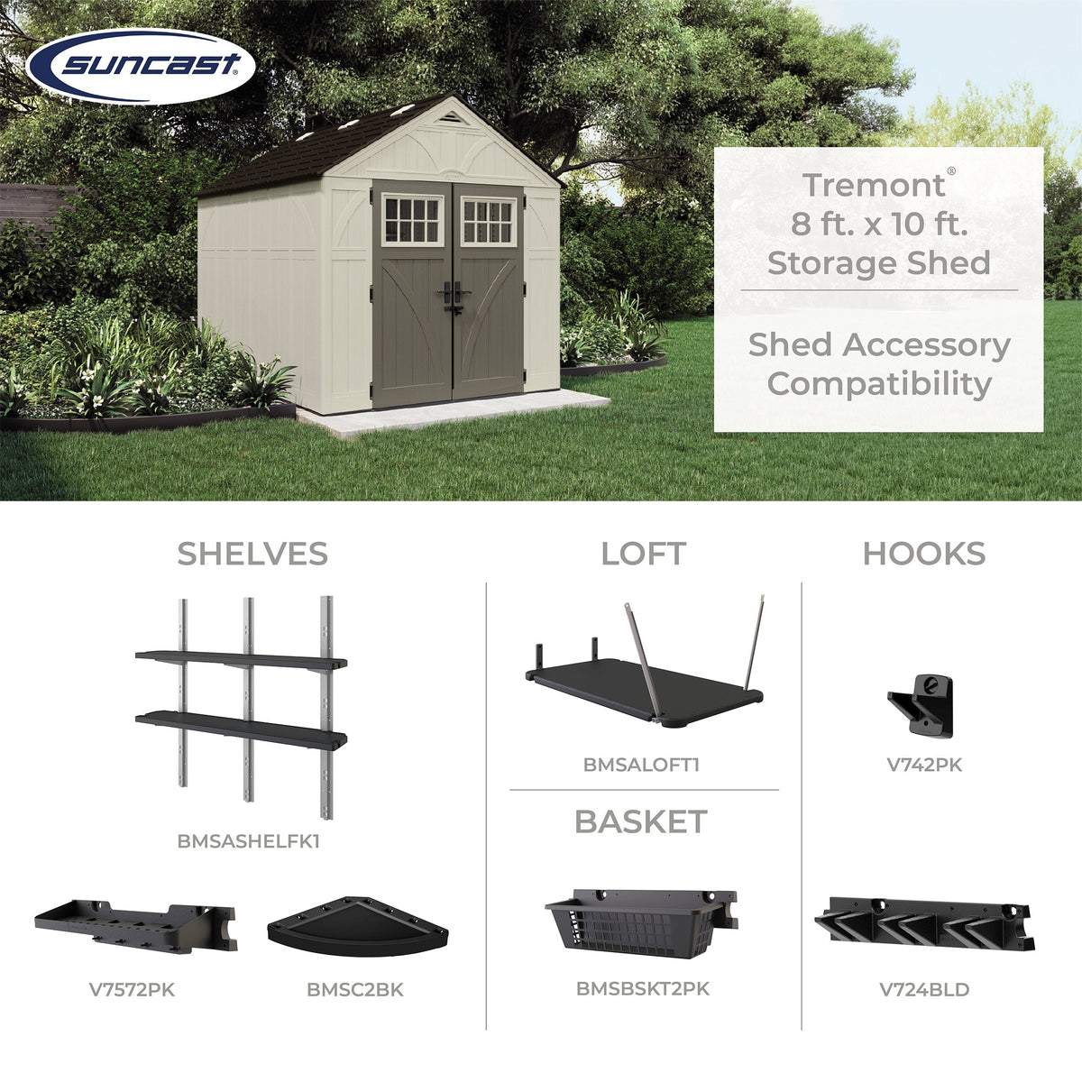 Classic Resin Garden Shed 8 x 10 ft - Two Corner Shelves and Six Roof Windows - image 10