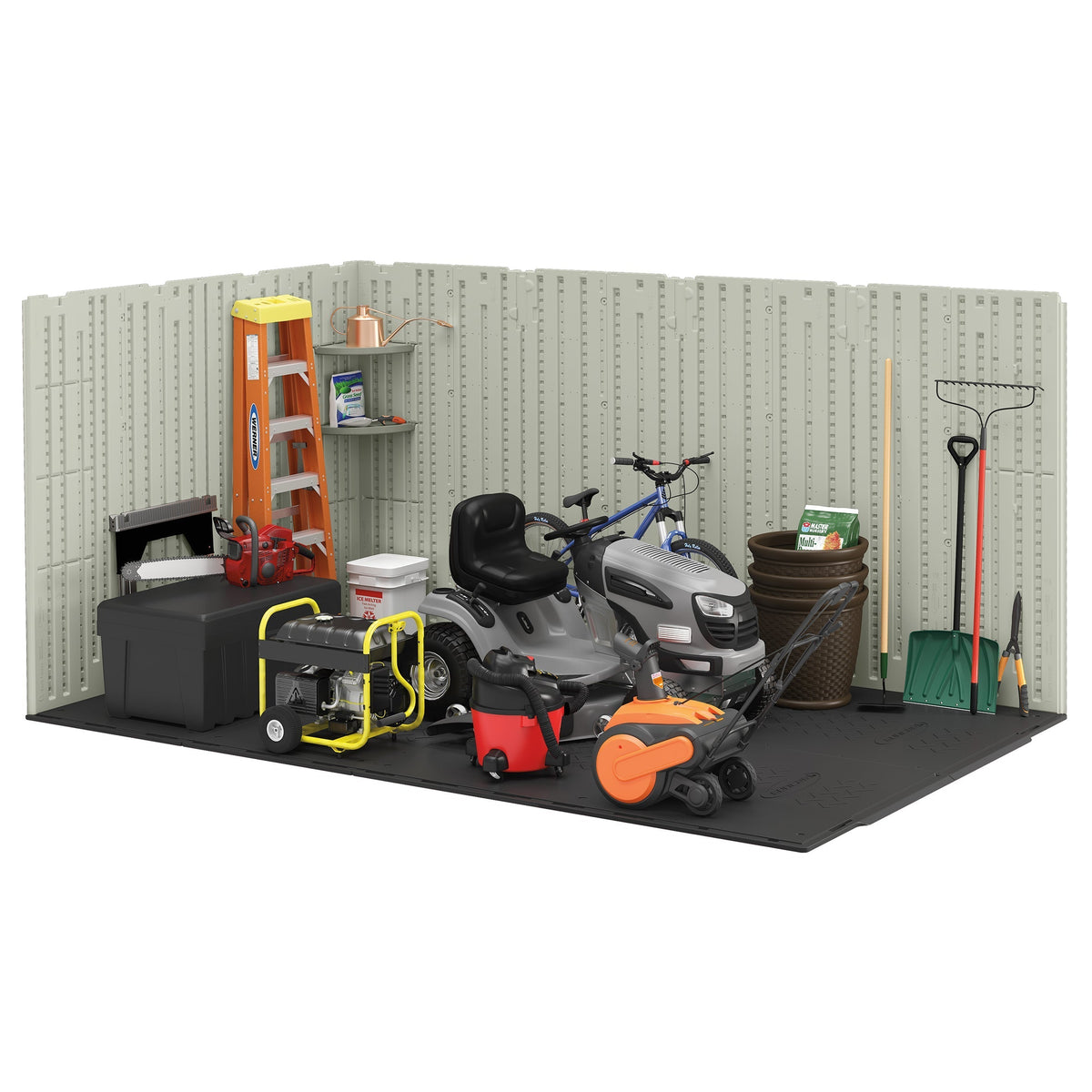 Classic Resin Garden Shed 8 x 13 ft - Four Corner Shelves and Eight Roof Windows - image 3