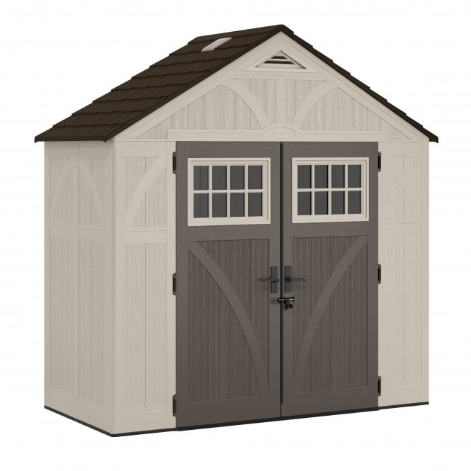 Classic Resin Garden Shed 8 x 4 ft - Two Corner Shelves and Two Roof Windows - image 3