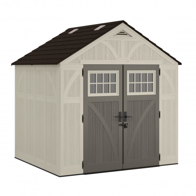 Classic Resin Garden Shed 8 x 7 ft - Two Corner Shelves and Four Roof Windows - image 3