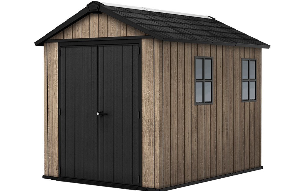 Composite Apex Garden Shed 7.5 x 9ft Brown - image 1