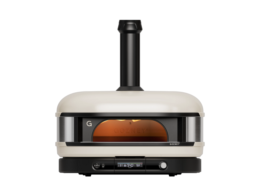 Extra-Large Wood, Gas and Charcoal Pizza Oven with Digital Display - Beige - image 1