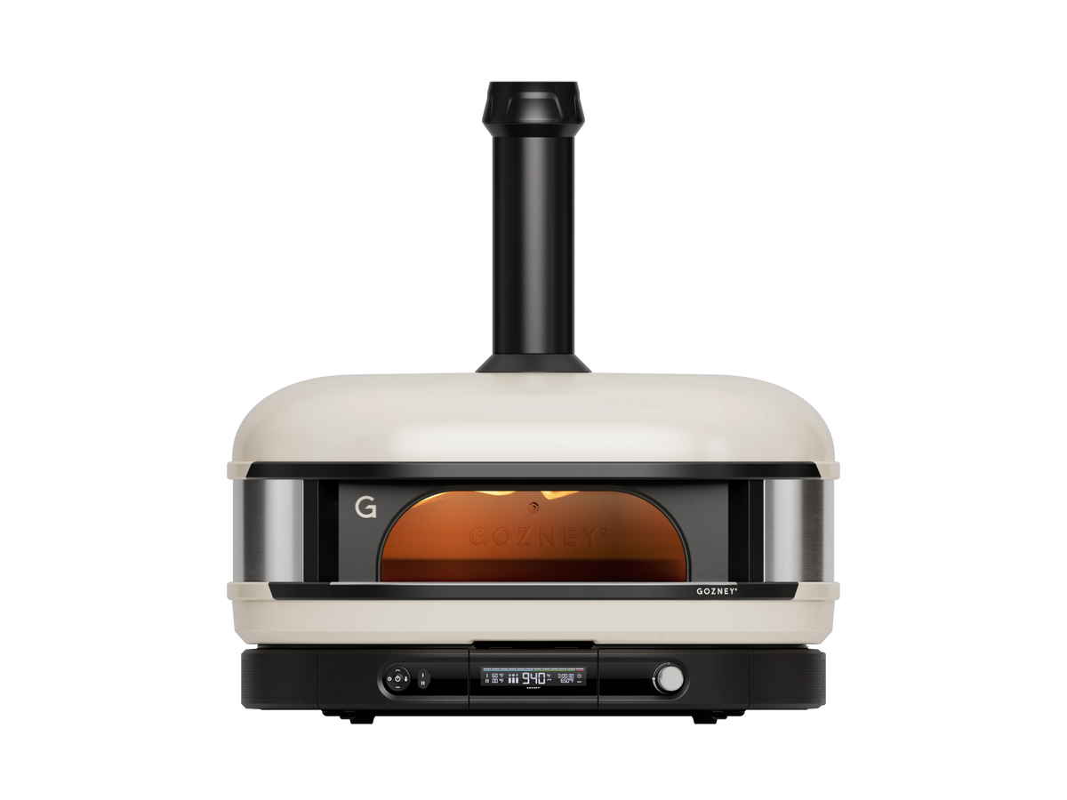 Extra-Large Wood, Gas and Charcoal Pizza Oven with Digital Display - Beige - image 1